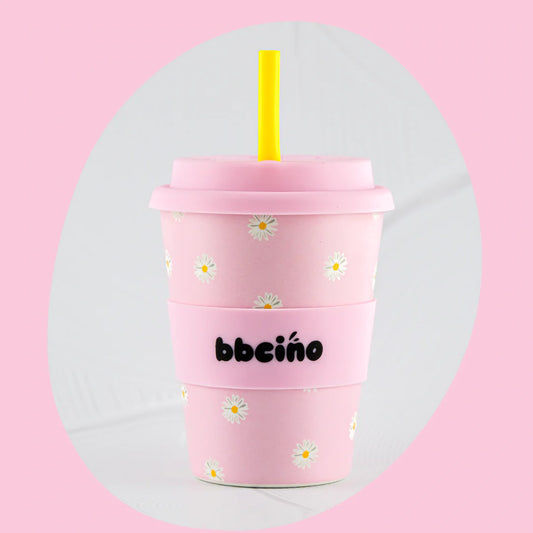 BiggieCino cup - Daisy Baby in Pink (350ml)