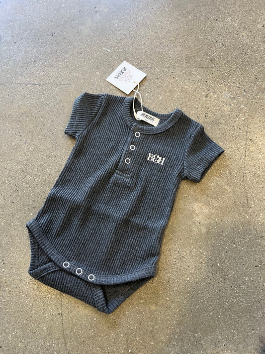 Charcoal Ribbed Bodysuit